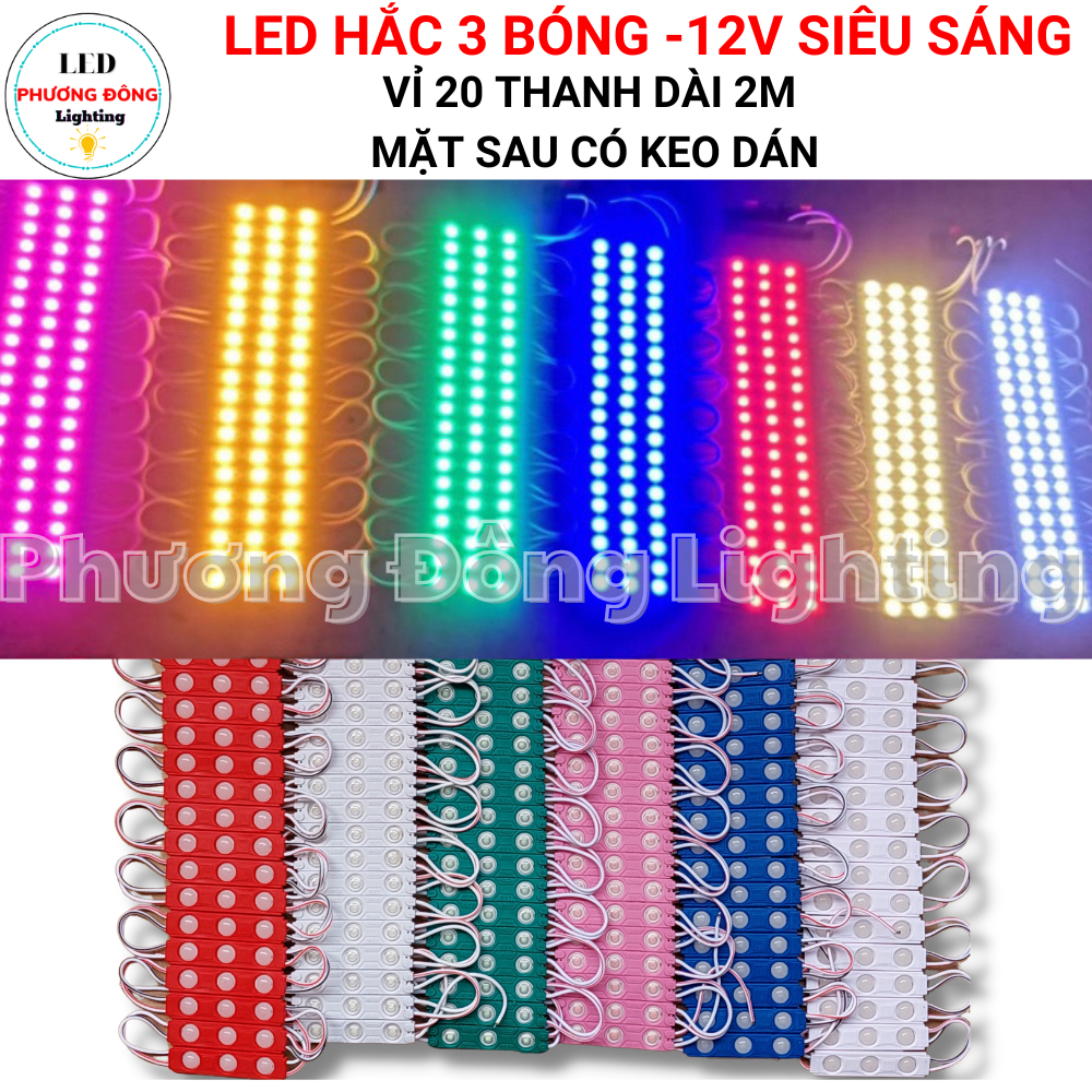 LED hắt 3 mắt 6011 Chip LED 2835 Kín Nước Trang Trí Ngoài Trời 1 vỉ 20 thanh