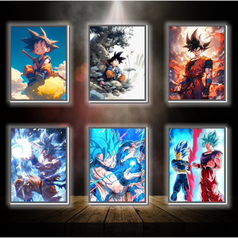 Tranh đèn led 3D đổi màu Dragon Ball - Tranh đèn led 3D ANIME trang trí bàn làm việc, đèn ngủ