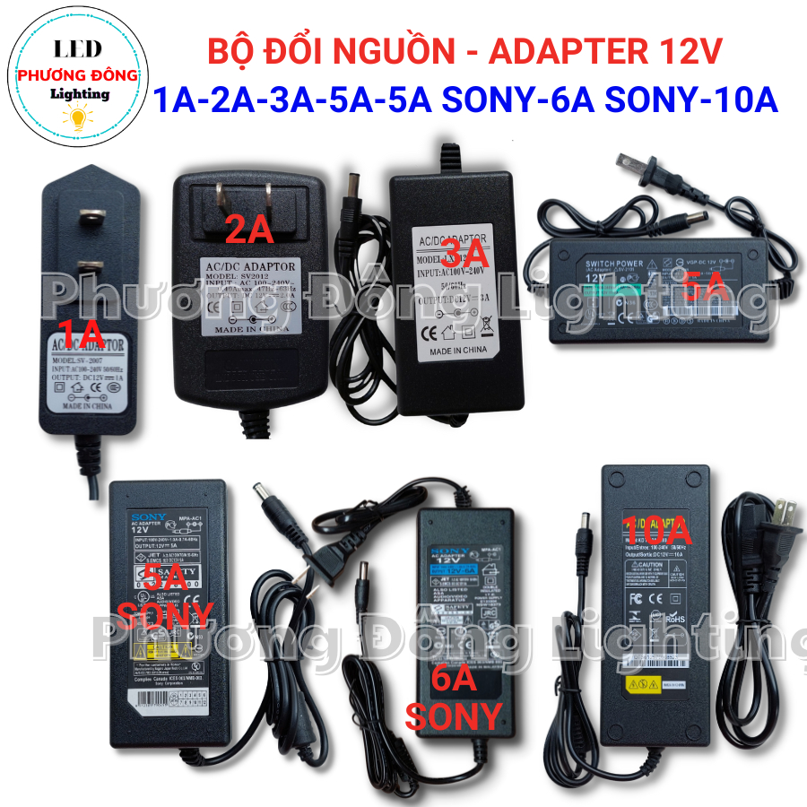 Bộ chuyển đổi nguồn Adaptor 12V 1A-2A-3A-5A-5A Sony-6A Sony-10A