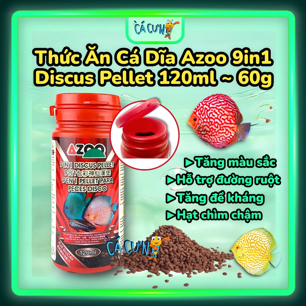 Thức ăn Cá Dĩa Azoo 9in1 Discus Pellet - Cám cá đĩa + Vitamin Glucan ...
