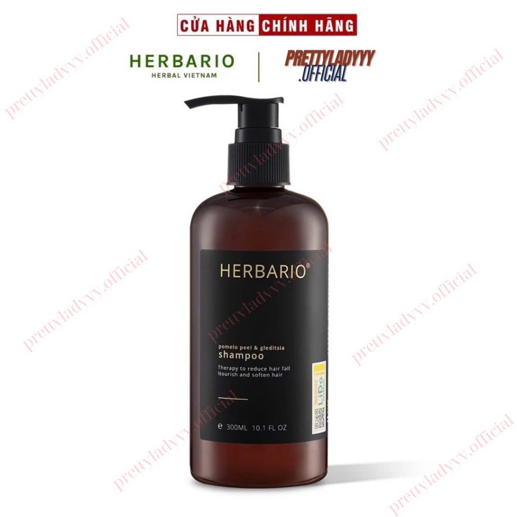 Ảnh Dầu gội vỏ bưởi và bồ kết HERBARIO 300ml giảm rụng tóc, phục hồi tóc - Mỹ phẩm thuần chay 1
