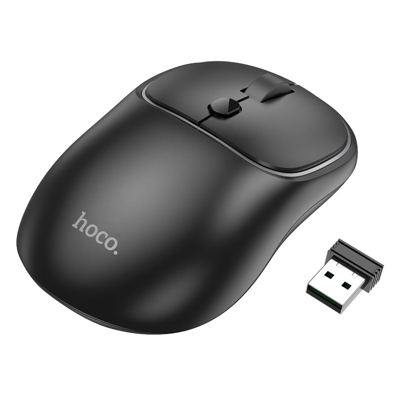 Chuột máy tính không dây chính hãng HOCO GM25 USB 2.4Ghz nhỏ gọn thuận cả 2 tay phù hợp PC Laptop