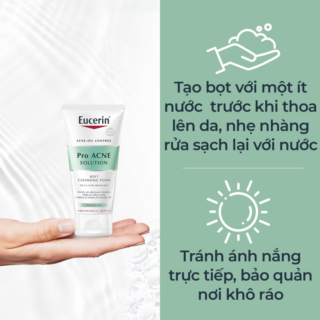 Ảnh Sữa rửa mặt dạng bọt sạch sâu cho da nhờn Eucerin Pro Acne Cleansing Foam 50g 2