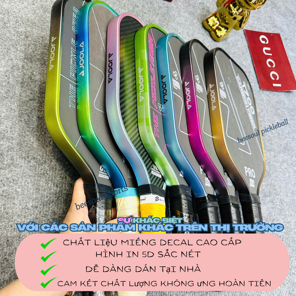 Dán viền JOOLA vợt pickleball Nhũ 5D phản quang lấp lánh chất liệu cao cấp nhiều màu dễ dán tại nhàt