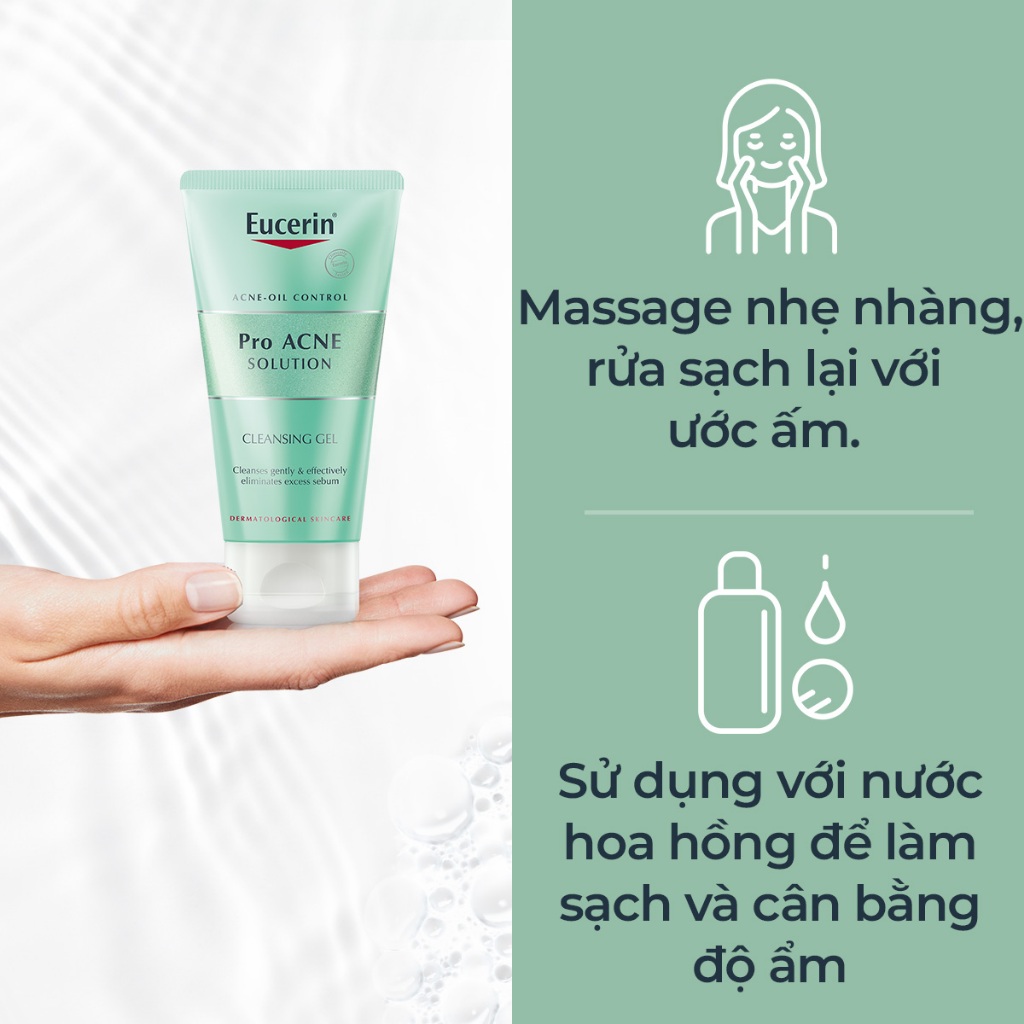 Ảnh Gel rửa mặt giảm mụn Eucerin Pro Acne Cleansing Gel 75ml 4