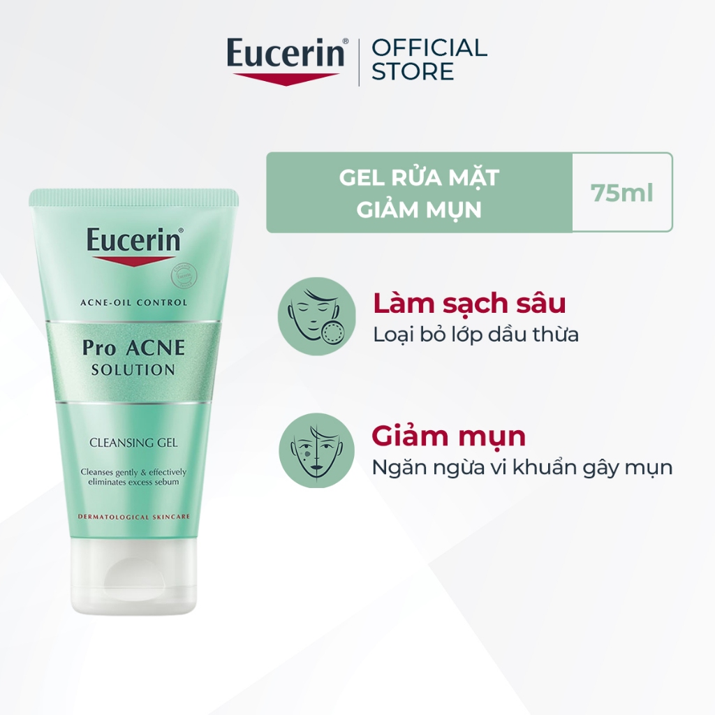 Ảnh Gel rửa mặt giảm mụn Eucerin Pro Acne Cleansing Gel 75ml 2