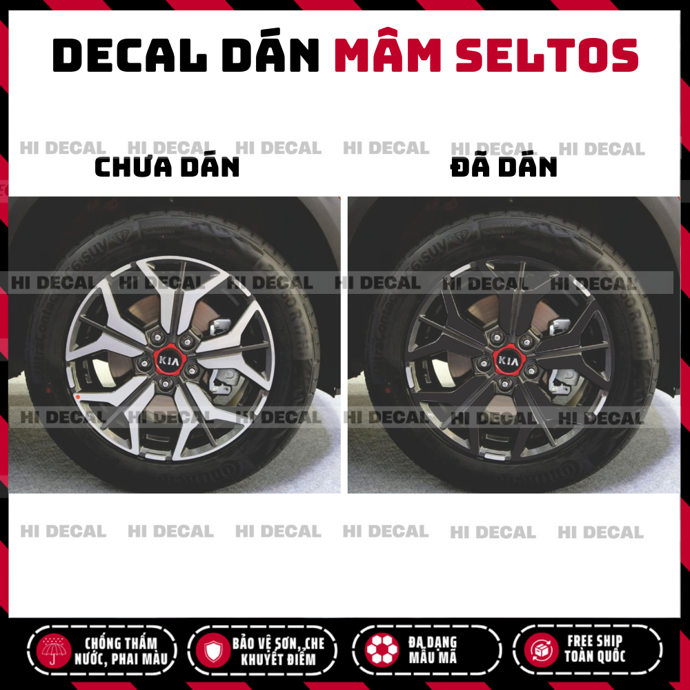 Tem dán mâm Seltos, decal dán mâm Seltos trang trí tạo điểm nhấn Lazang