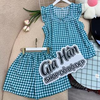 (40-70kg) SET ĐỒ BỘ QUẦN NGẮN KHÔNG TÚI MẶC NHÀ, HỌA TIẾT SỌC KẺ XINH XẮN