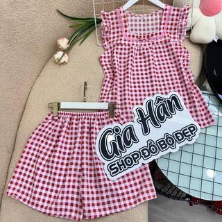 (40-70kg) SET ĐỒ BỘ QUẦN NGẮN KHÔNG TÚI MẶC NHÀ, HỌA TIẾT SỌC KẺ XINH XẮN