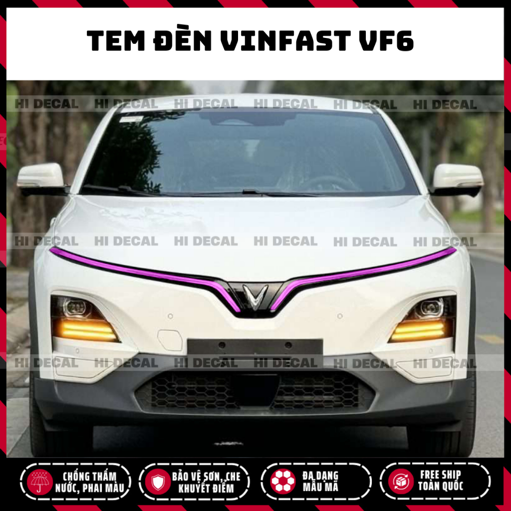 Decal đổi màu đèn demi Vinfat VF6, tem dán đổi màu Bảo Vệ đèn Vinfast VF6 cực chất trang trí xe bền màu