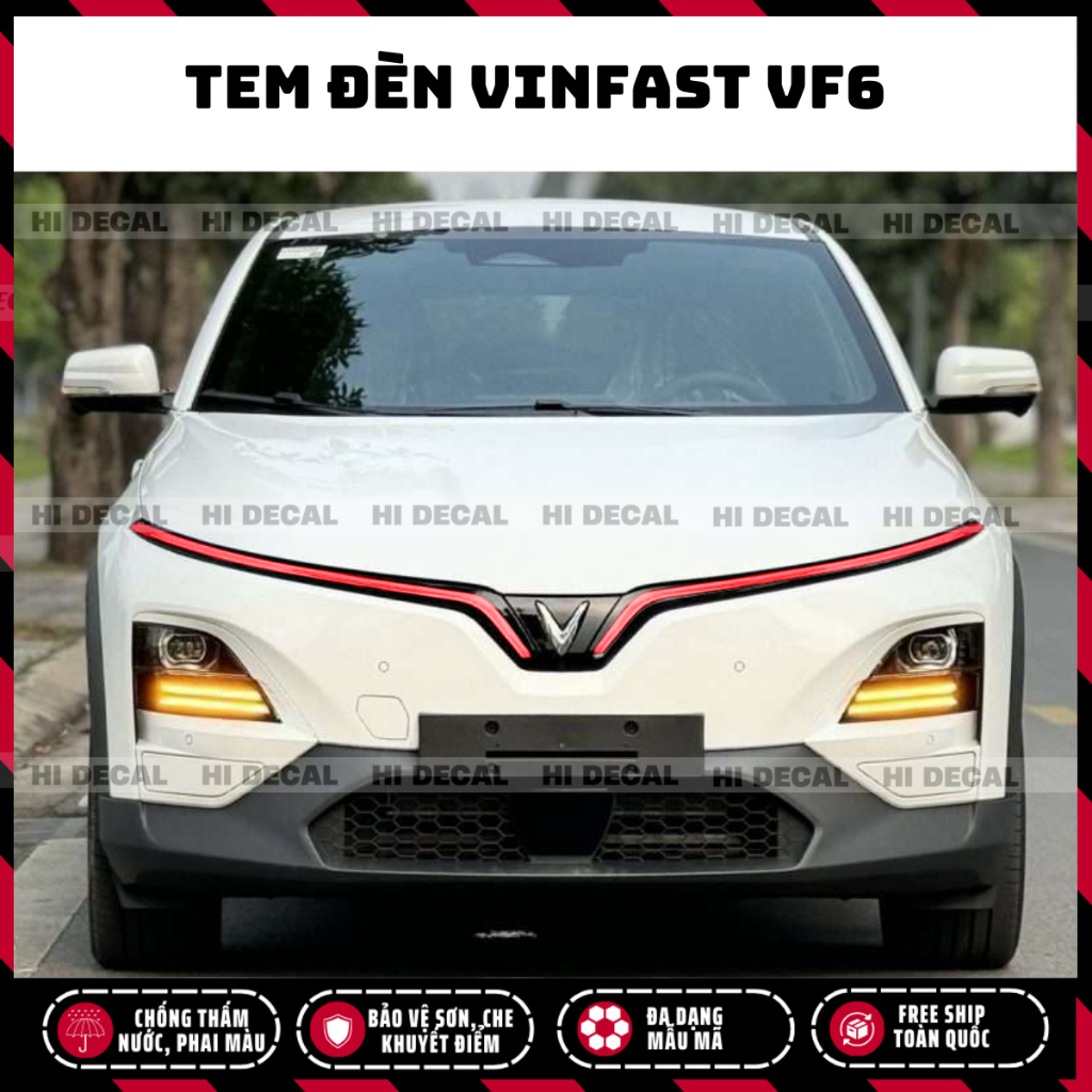 Decal đổi màu đèn demi Vinfat VF6, tem dán đổi màu Bảo Vệ đèn Vinfast VF6 cực chất trang trí xe bền màu