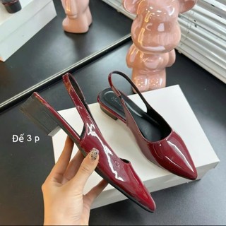 Giày Bệt Nữ Trơn Mũi Nhọn Đế Cao 3P Chất Da Bóng Cao Cấp Mã  V033