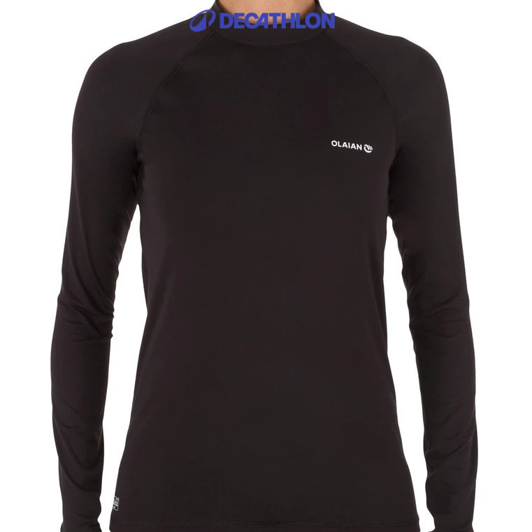 Ảnh Áo thun lướt sóng dài tay chống tia cực tím cho nữ đen DECATHLON olaian mã 8485993 3