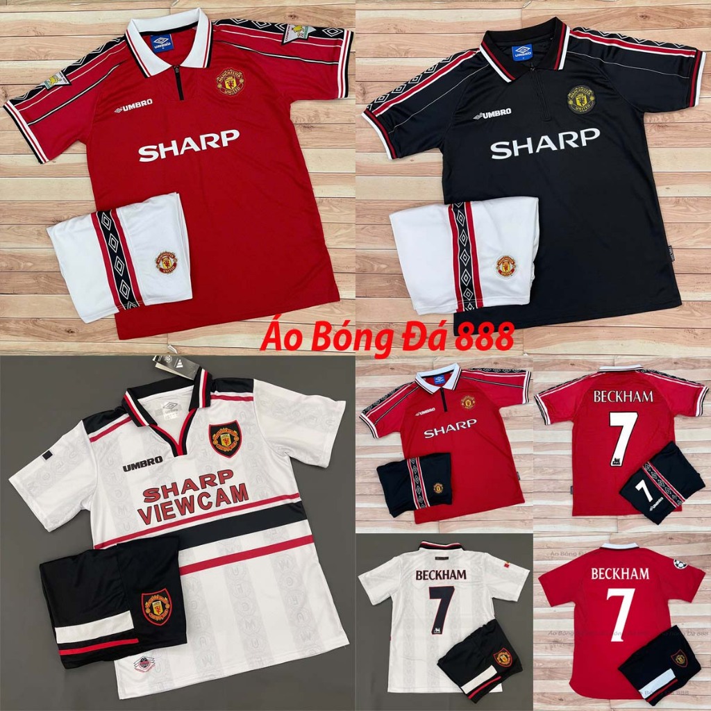 Bộ Quần Áo Bóng Đá CLB Manchester United Retro 1999, Áo Đá Banh MU 1999 ...