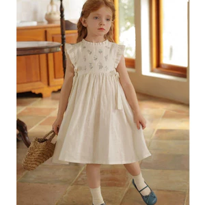 Váy nàng thơ trong trẻo chất linen mềm mát cho bé gái size bé từ 1-11y(10-43kg)