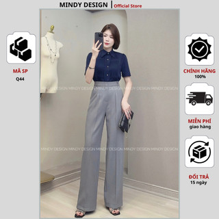Q44 - Quần suông ống rộng cạp cao thiết kế cao cấp MindyDesign
