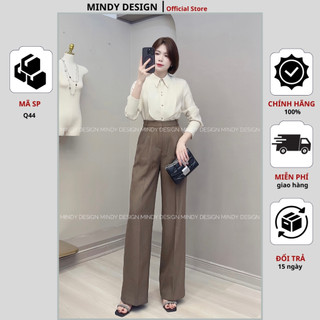 Q44 - Quần suông ống rộng cạp cao thiết kế cao cấp MindyDesign