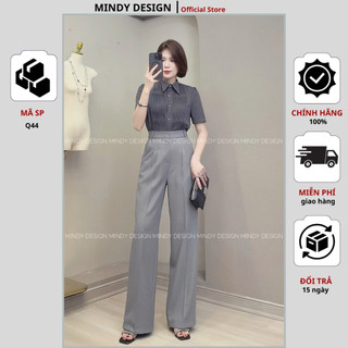 Q44 - Quần suông ống rộng cạp cao thiết kế cao cấp MindyDesign