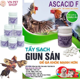 Viên tẩy giun sán Ascasid F dạng viên Vb Pharma cho chó mèo, gà đá, gà cảnh, chim cảnh, gia cầm