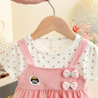 Váy bé gái dạng yếm 0-2 tuổi 2 nơ cô gái vải thun cotton mềm mịn xinh xắn mặc nhà đi học đi chơi D1066