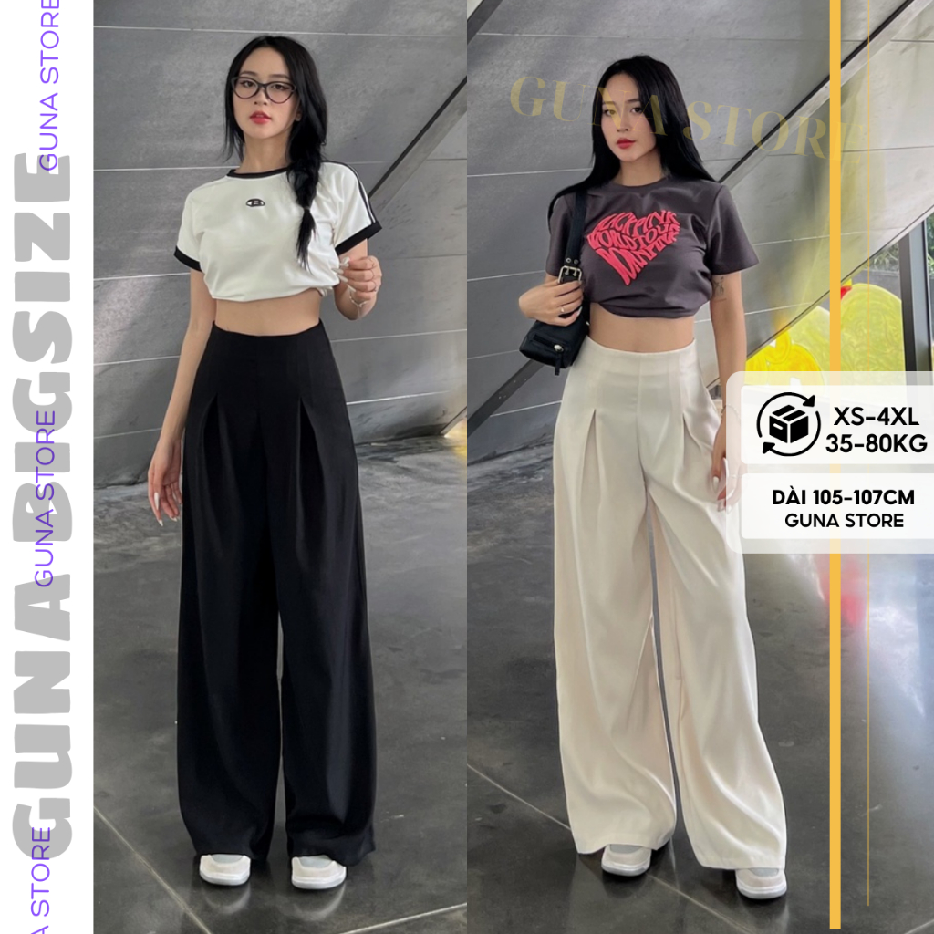 Quần suông cạp liền gen eo độc lạ bigsize tôn dáng dài 105-107cm(Có dáng ngắn cho nấm).
