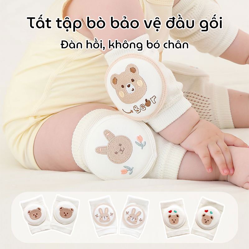 Ảnh Tất Tập Bò, Vớ Tập Bò KidAndMom giúp bảo vệ đầu gối bé không bị đau khi bò chống trơn trượt 1