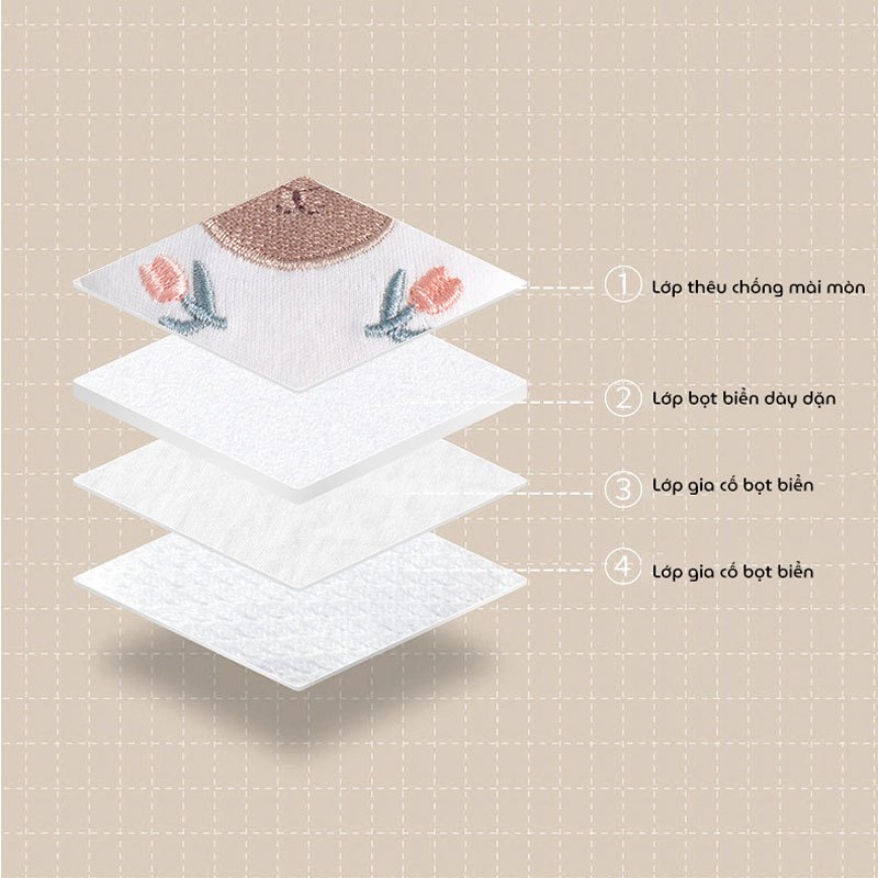 Ảnh Tất Tập Bò, Vớ Tập Bò KidAndMom giúp bảo vệ đầu gối bé không bị đau khi bò chống trơn trượt 3