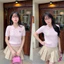 Áo len ngắn tay mùa hè cổ bẻ polo dáng ngắn vặn thừng thêu nơ PL06 tiểu thư công sở