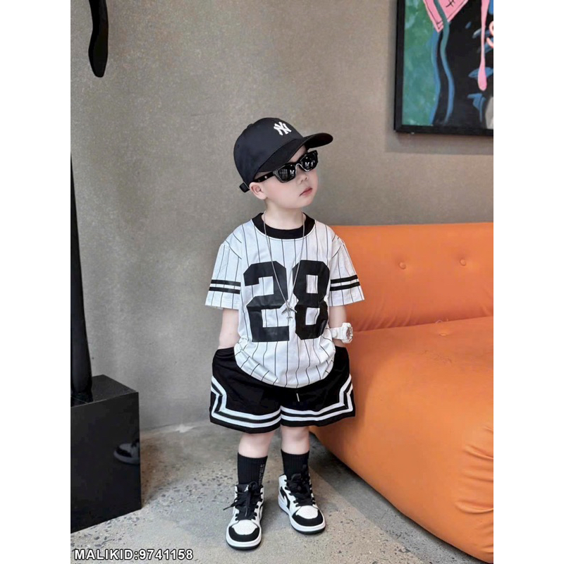 Bộ Cộc Nam 28 Chất Cotton Cực Mát - Bộ Hè Bé Trai Thể Thao In Số Siêu Đẹp