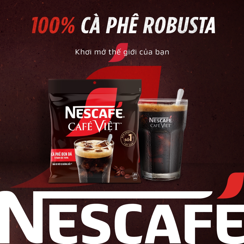 Cà phê đen hòa tan NESCAFE Café Việt (Túi 35 gói x 16g)