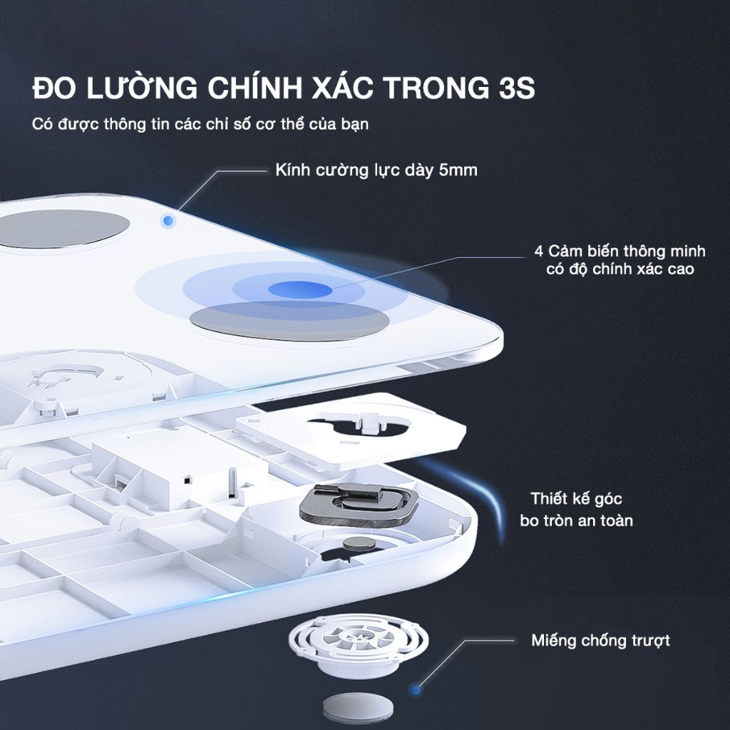 Ảnh Cân Điện Tử Thông Minh PICOOC Mini Lite - Phân Tích 13 Chỉ Số Cơ Thể - APP TIẾNG VIỆT - BH 12 THÁNG 3