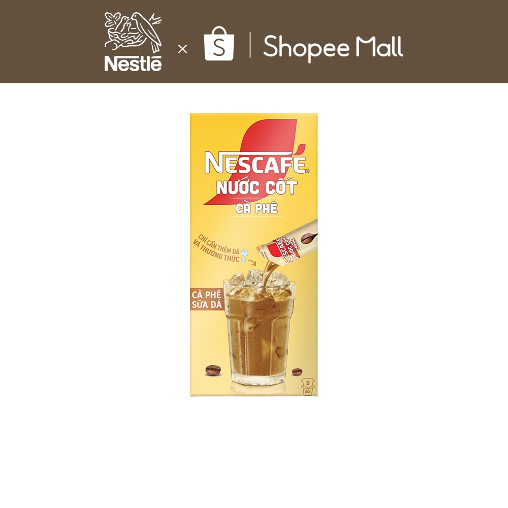 Nước cốt cà phê NESCAFÉ - CÀ PHÊ SỮA ĐÁ (Hộp 5 gói x 75ml)