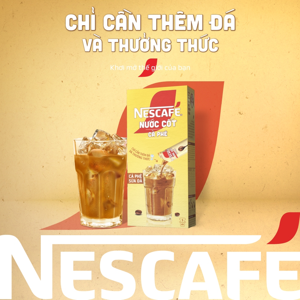 Nước cốt cà phê NESCAFÉ - CÀ PHÊ SỮA ĐÁ (Hộp 5 gói x 75ml)