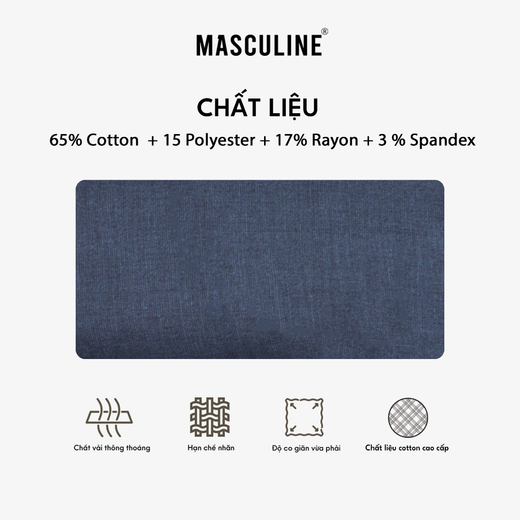 Quần âu nam cao cấp MASCULINE, Quần vải dáng Beggi, Form đứng, Sang trọng – MBL24.1