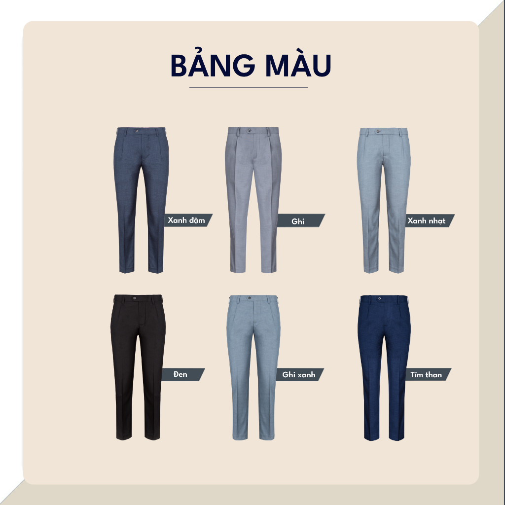 Quần âu nam cao cấp MASCULINE, Quần vải dáng Beggi, Form đứng, Sang trọng – MBL24.1