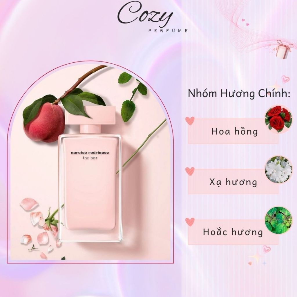 Nước hoa nữ Narcis0 R0driguez For Her (Nar hồng) Chiết 5ml/10ml Hương thơm Quyến rũ - Cozy Perfume