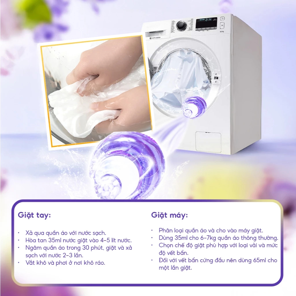 [TOPGIA] Nước giặt xả TOPGIA 3in1 hương lavender và hoa hồng dịu nhẹ, sạch bẩn, an toàn cho da, dung tích 2L