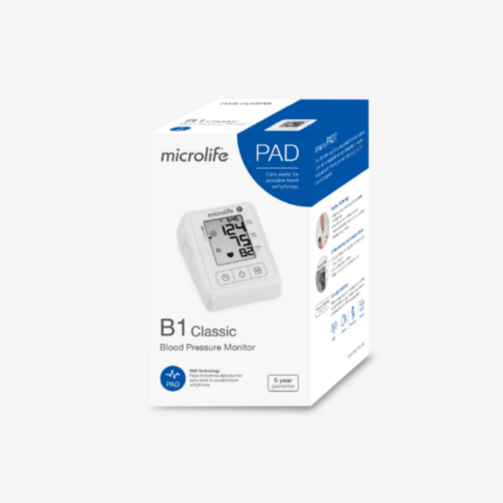 Máy đo huyết áp bắp tay B1 Classic cảnh báo nguy cơ loạn nhịp nhờ công nghệ PAD