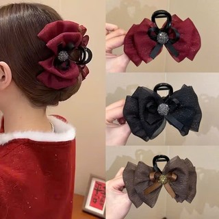 kẹp tóc nơ lưới đính đá dễ thương thời trang A8