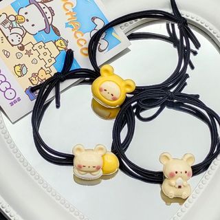 IK Set 2 Dây Buộc Tóc Co Giãn Hình Hoạt Hình Dễ Thương K314