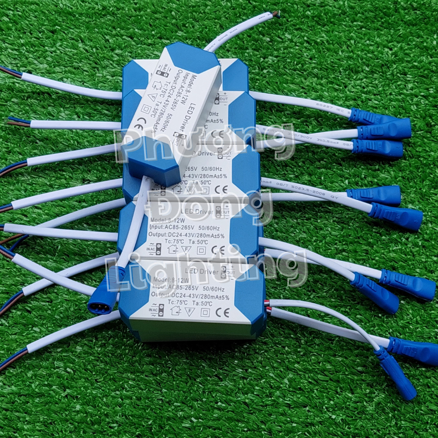 Bộ 5 Tăng phô đèn LED Âm trần Ốp trần - Jack kẹp tròn 3 chế độ 8-12w.