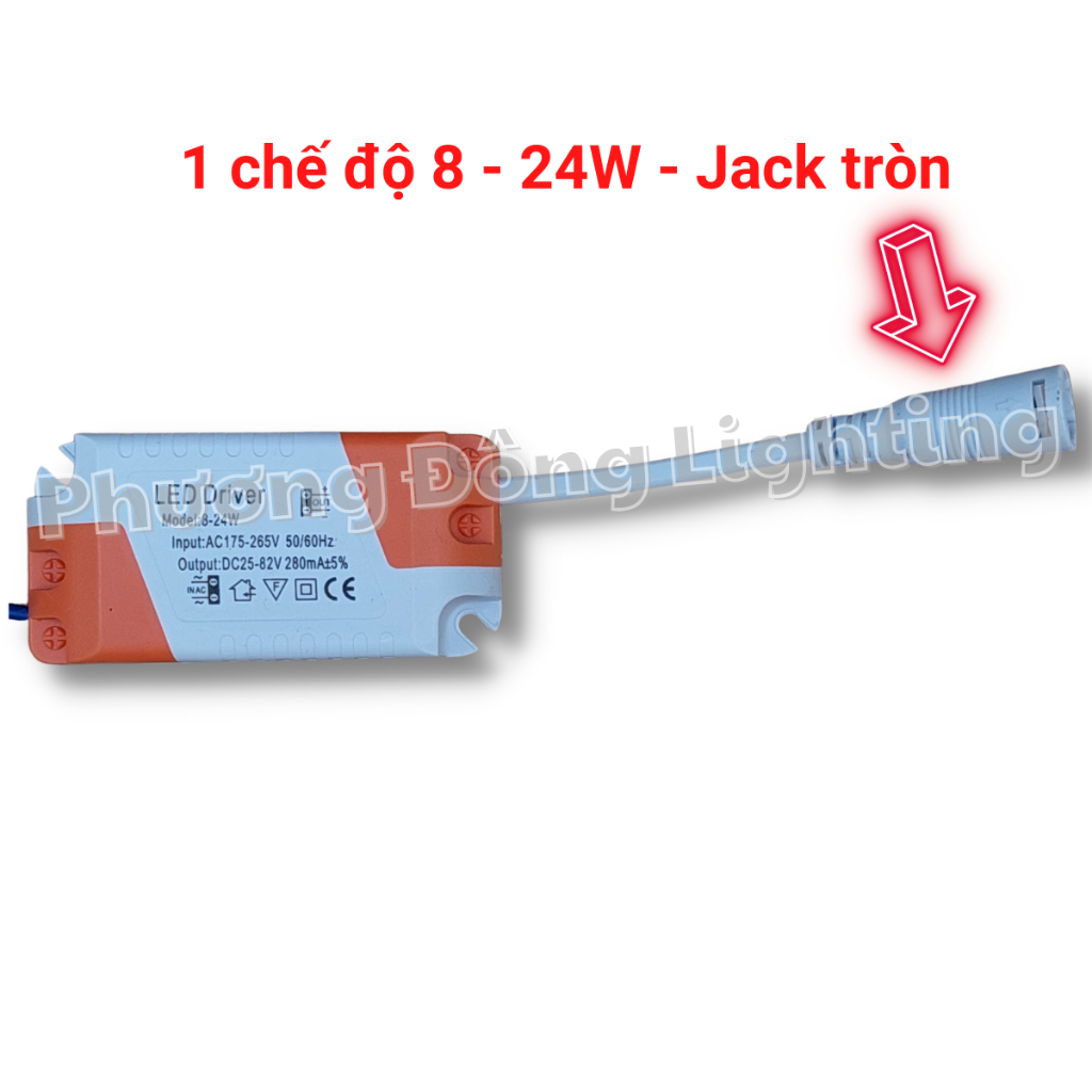 Tăng Phô Đèn LED 8w- 24w - 1 chế độ Giắc Kẹp Giắc Tròn Loại Tốt