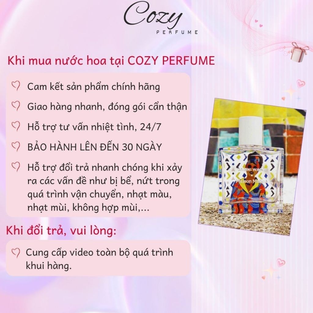 Nước hoa unisex Mais0n Matine Warni Warni Chiết 5ml/10ml Hương thơm Cá tính, Hiện đại - Cozy Perfume