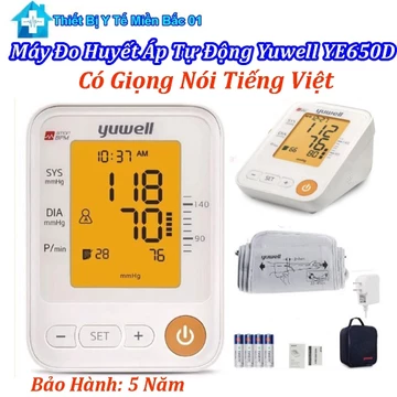 Máy Đo Huyết Áp Tự Động Yuwell YE650D Có Giọng Nói Tiếng Việt BH 5 Năm