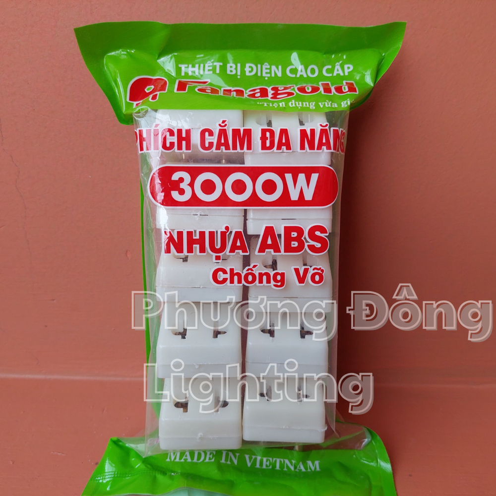 Phích cắm chia 3 ổ cắm -  Đầu Nối Chia 3 Ổ Cắm Đa Năng  An Toàn Tiện Dụng Thương Hiệu Fanagold
