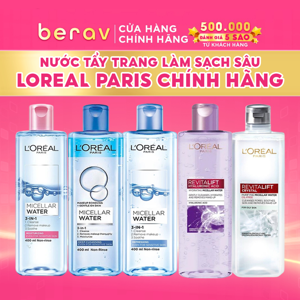 Ảnh Nước Tẩy Trang Loreal Paris Micellar Water 3-in-1 400ml 1