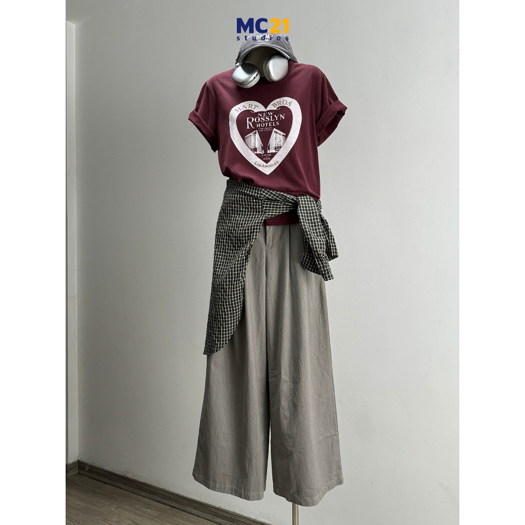 Ảnh Áo phông Hart Bros trái tim dáng vừa chất cotton co giãn nhẹ MC21.studios a4303 4