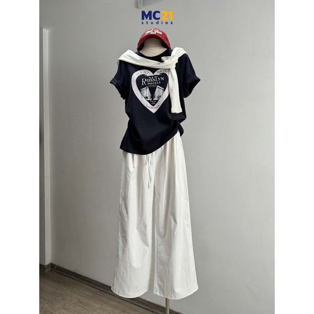 Ảnh Áo phông Hart Bros trái tim dáng vừa chất cotton co giãn nhẹ MC21.studios a4303 3
