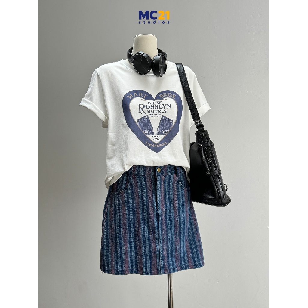 Ảnh Áo phông Hart Bros trái tim dáng vừa chất cotton co giãn nhẹ MC21.studios a4303 2