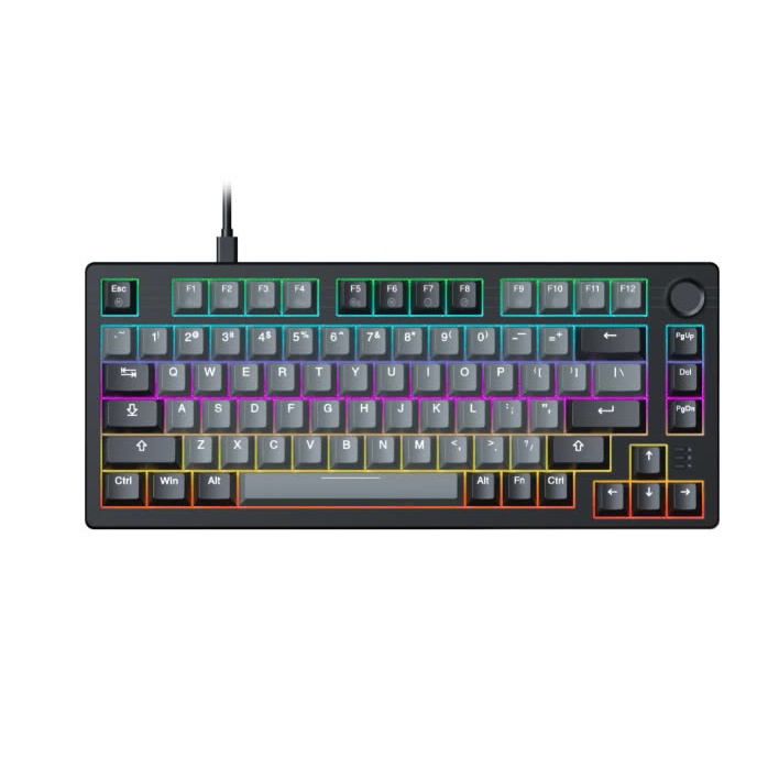Bàn phím cơ Gaming DAREU EK75 Grey Black (Multi-Led, PBT Double Shot OEM profile) | BigBuy360 - bigbuy360.vn